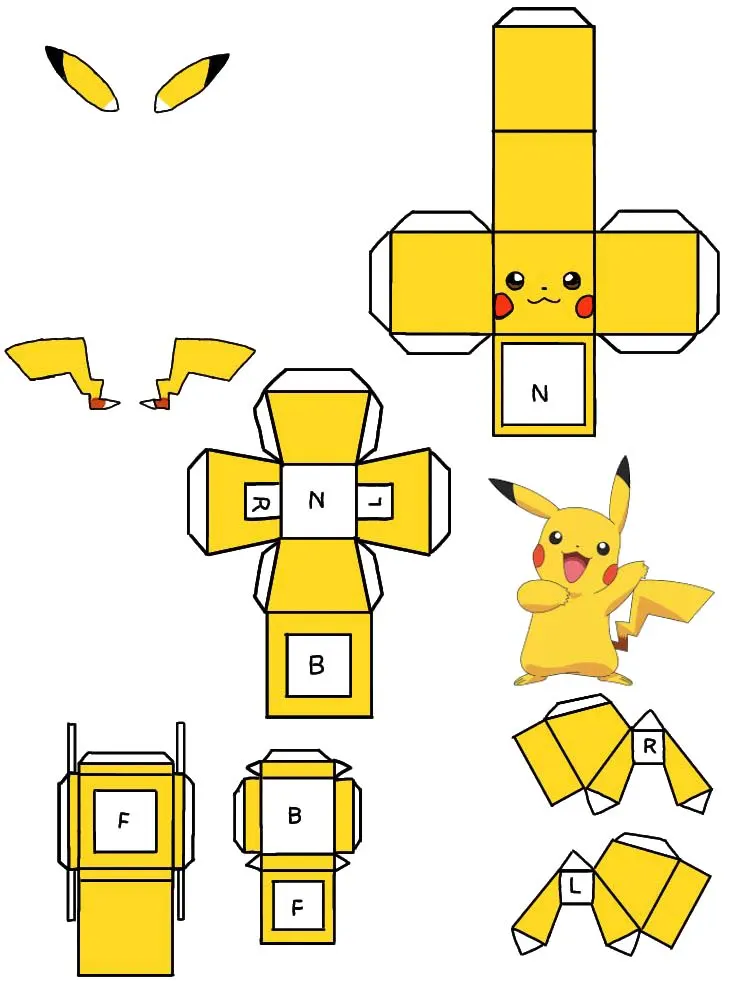 Pikachu Papercraft paper model — printable template