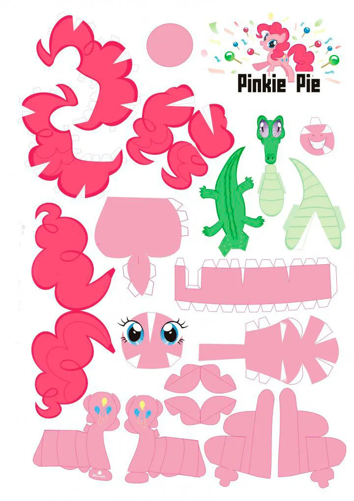 Pinkie Pie paper model — printable template