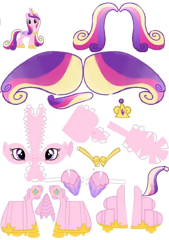 Princess Cadance paper model template