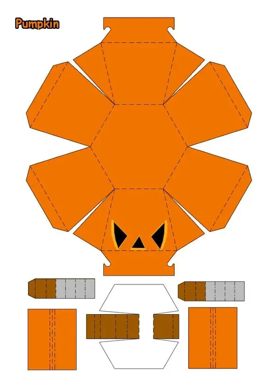Halloween Pumpkin paper model template