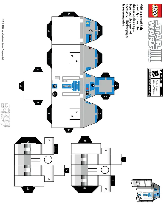 R2-D2 paper model template