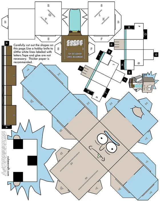 Rick Sanchez paper model template