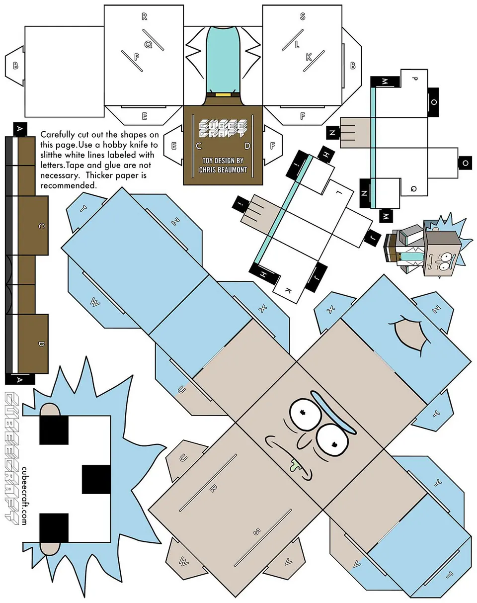 Rick Sanchez paper model — printable template
