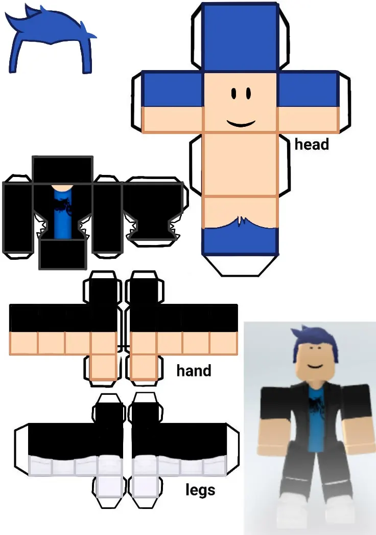 Roblox Papercraft paper model — printable template