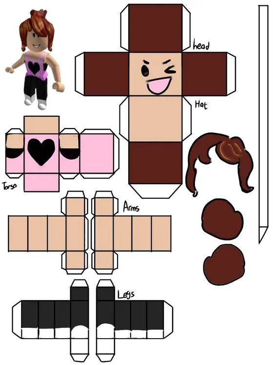 Roblox Girl paper model template