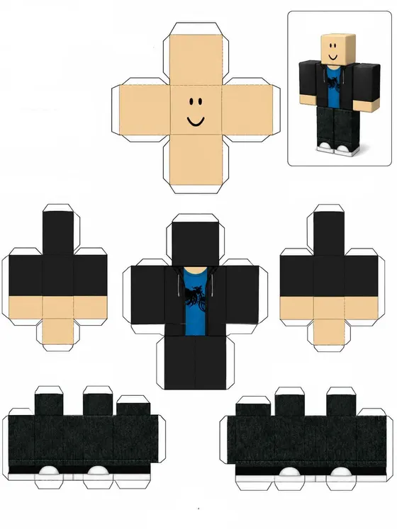Roblox Noob paper model template