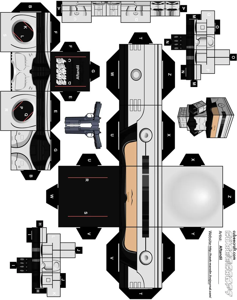 RoboCop paper model — printable template