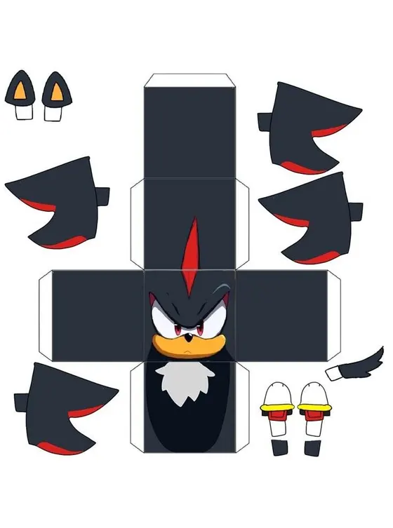Shadow the Hedgehog paper model template