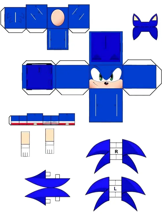 Sonic Papercraft paper model template