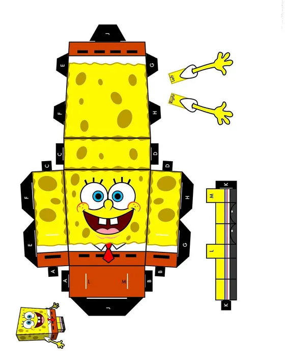 SpongeBob SquarePants paper model template