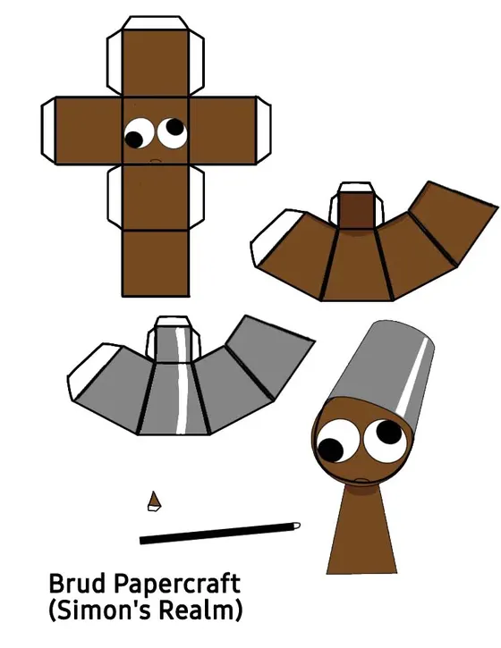 Sprunki Brud paper model template
