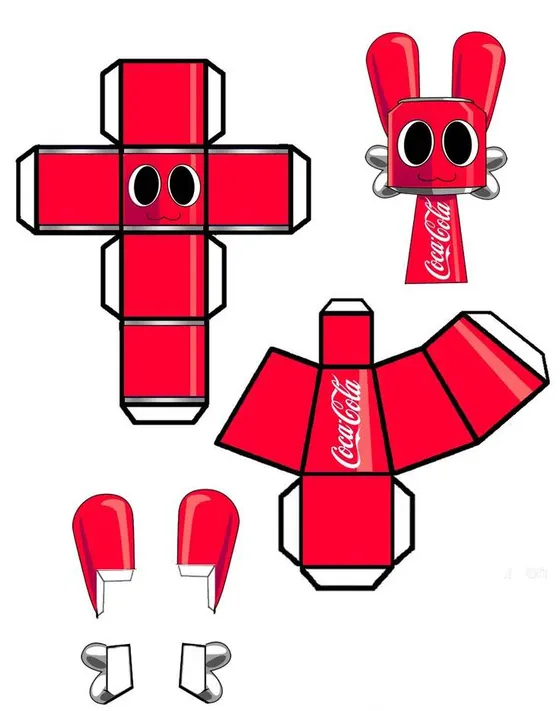 Sprunki Coca-Cola paper model template