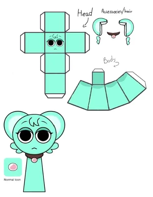 Sprunki Moch paper model template