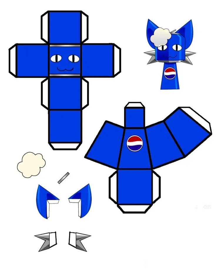 Sprunki Pepsi paper model — printable template