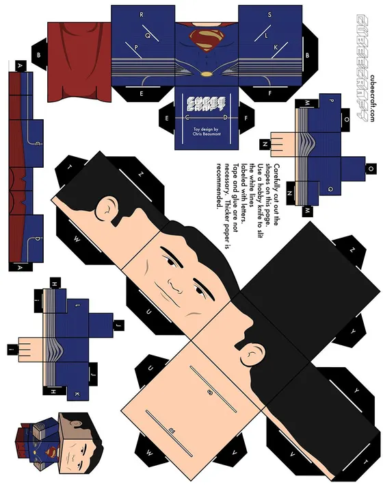 Superman paper model template