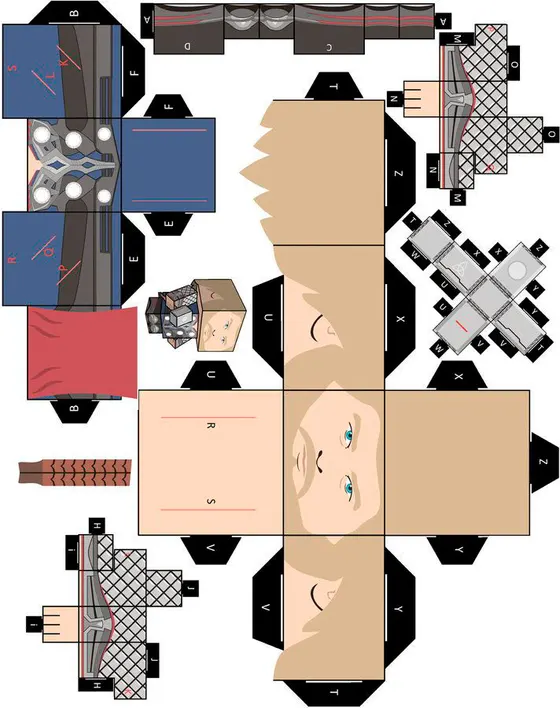 Thor paper model template
