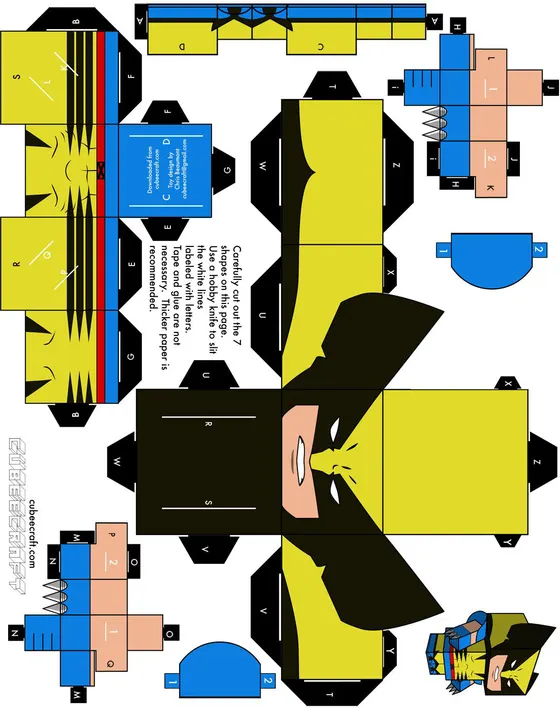 Wolverine paper model template