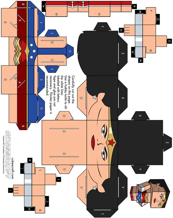 Wonder Woman paper model template