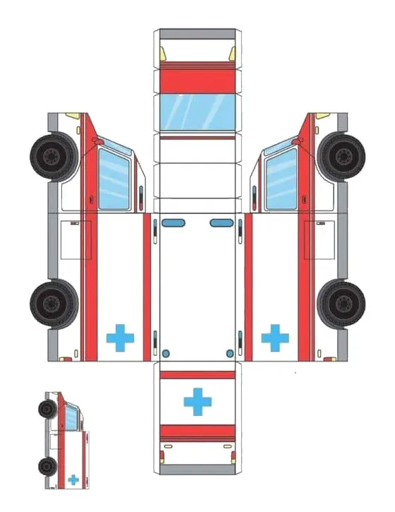 Ambulance paper model template