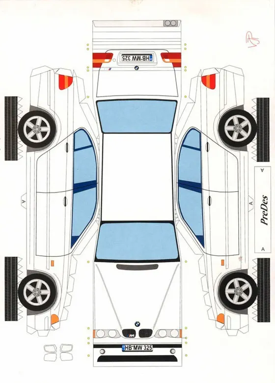 BMW paper model template