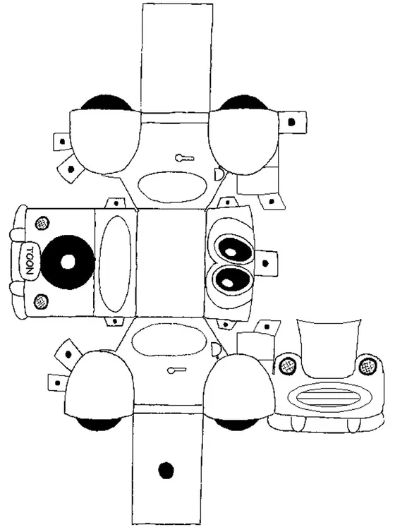 Cartoon Car paper model template