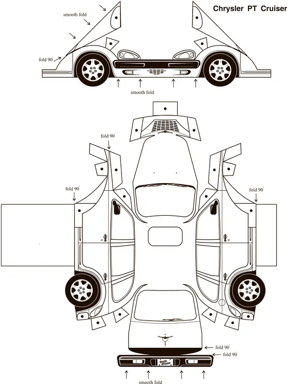 Chrysler PT Cruiser paper model template
