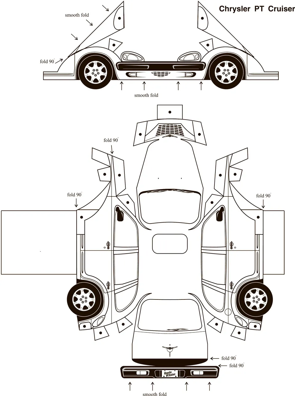 Chrysler PT Cruiser paper model — printable template