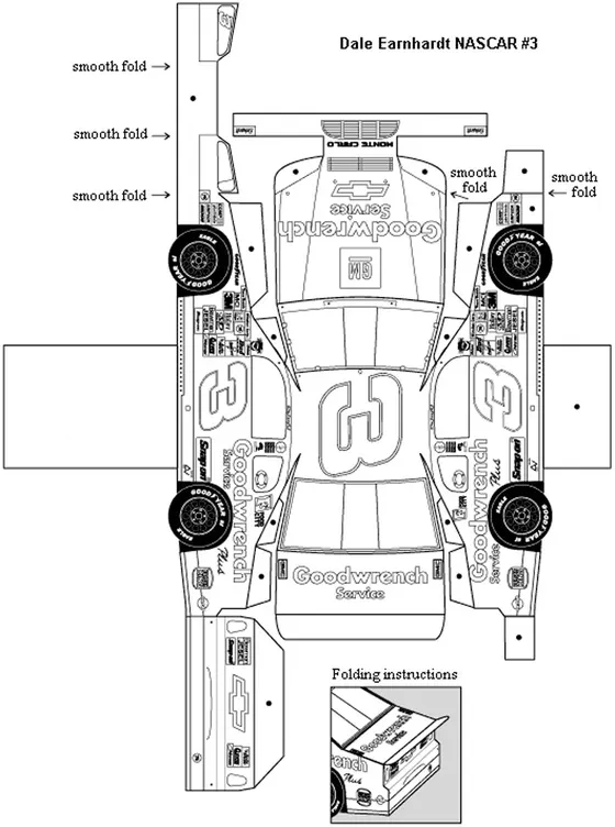 Dale Earnhardt NASCAR paper model template