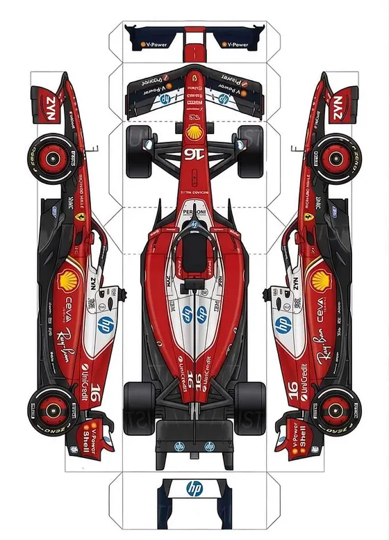 Ferrari SF-26 paper model template