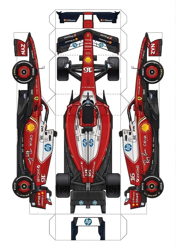 Ferrari SF-26 paper model — printable template