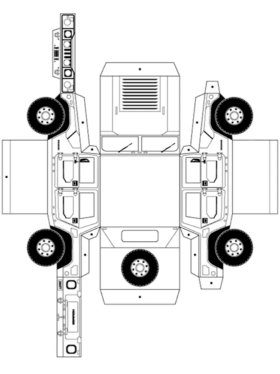 Hummer H3 paper model template