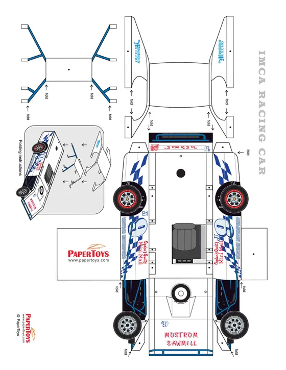 IMCA Race Car paper model template
