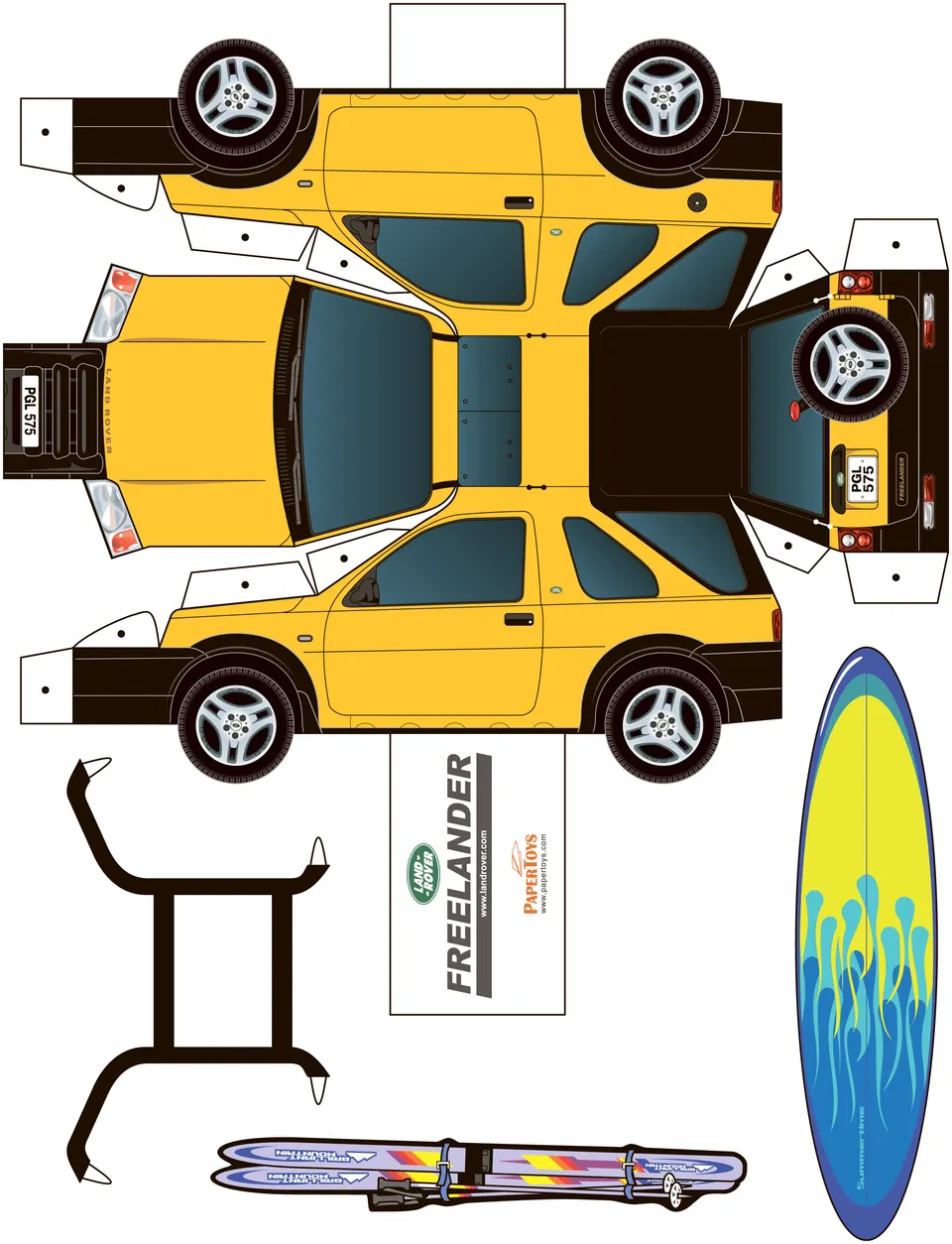 Land Rover Freelander paper model — printable template