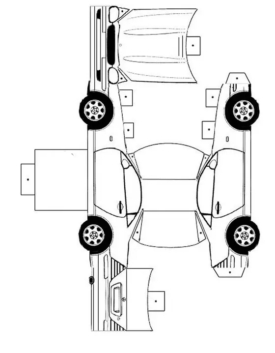 Mercedes 320 SL paper model template