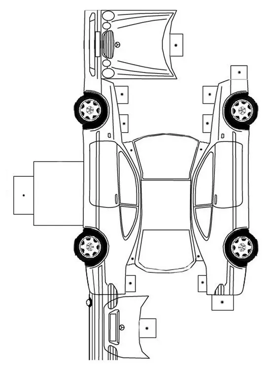 Mercedes CLK paper model template