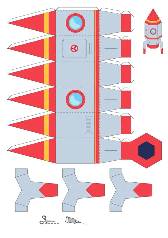 Rocket paper model template