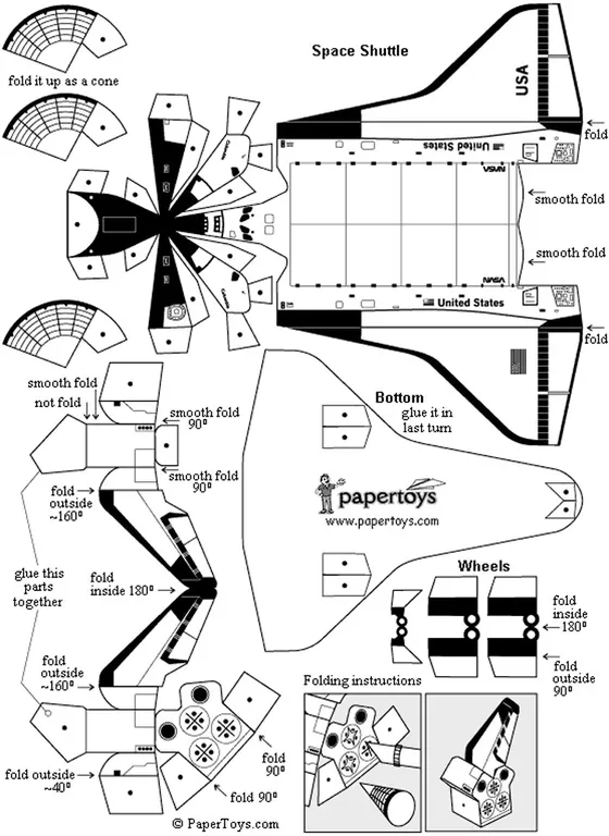 Space Shuttle paper model template