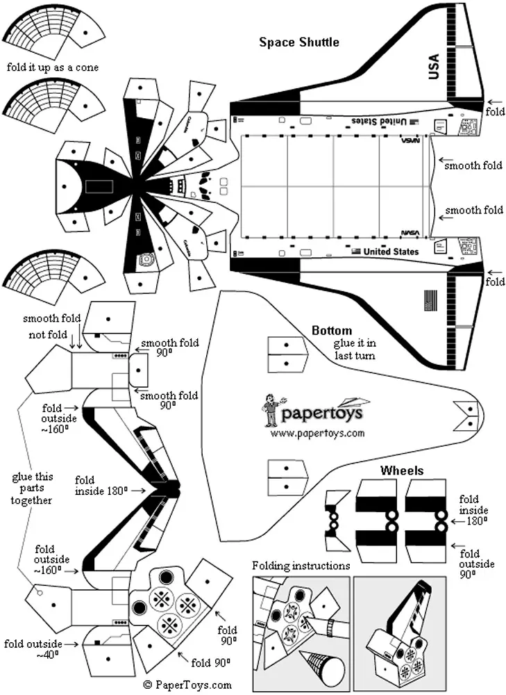 Space Shuttle paper model — printable template