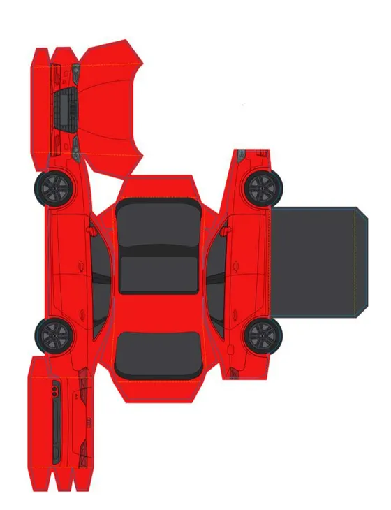 Sports Car paper model template