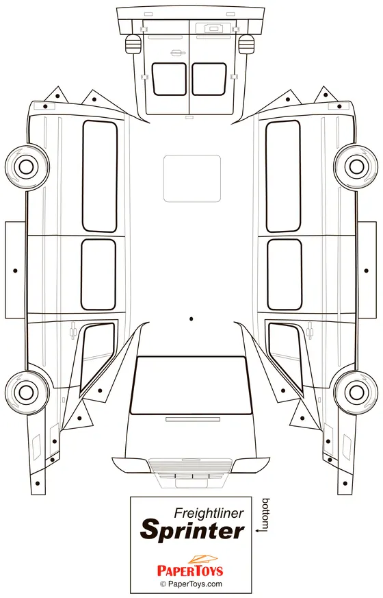 Sprinter Van paper model template
