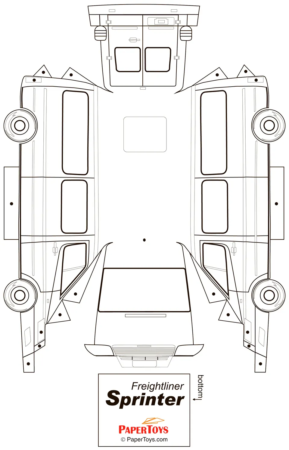 Sprinter Van paper model — printable template