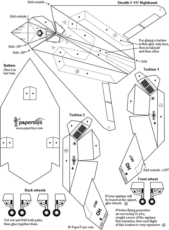 Stealth Aircraft paper model template