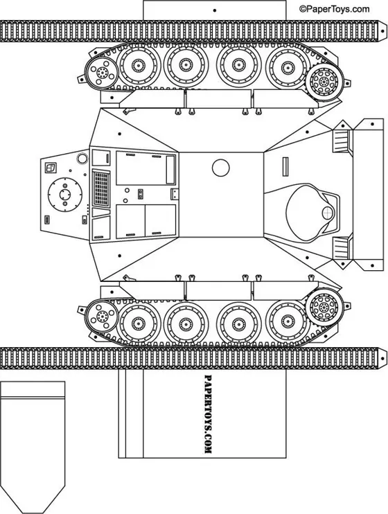 Tank paper model template