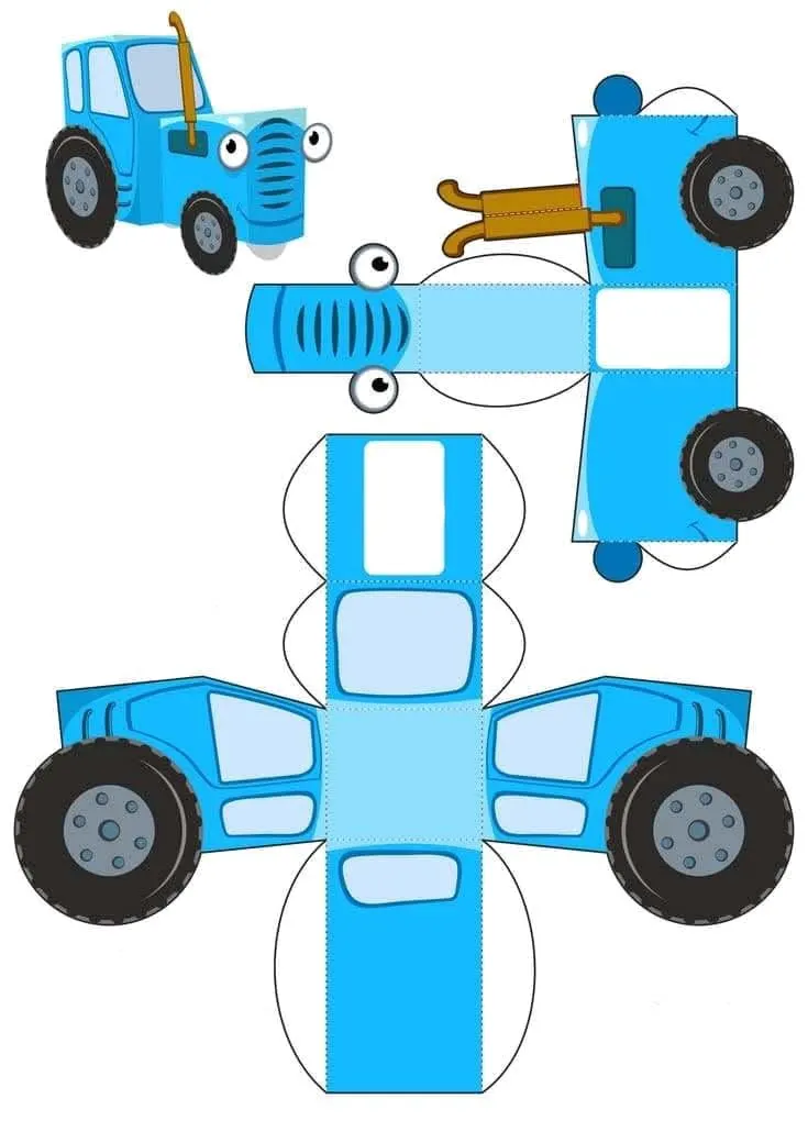 Tractor paper model — printable template