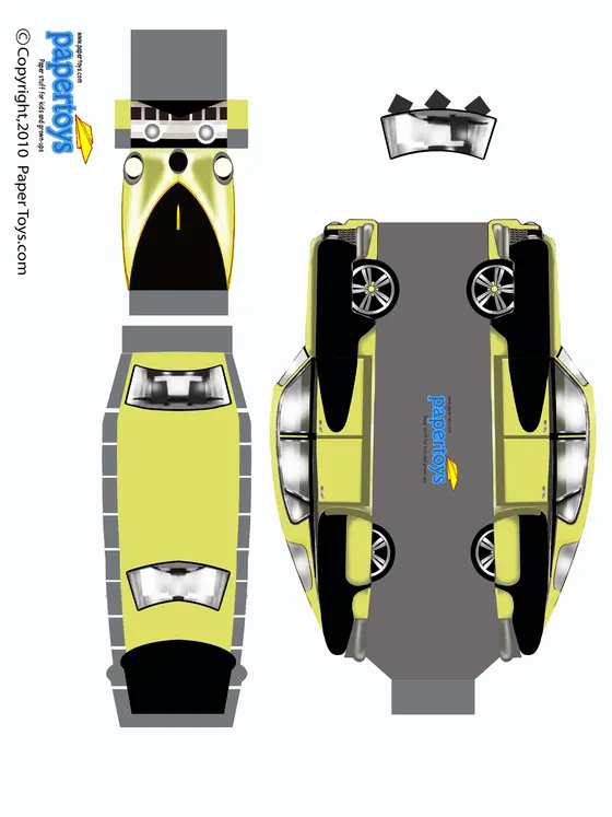 Tucker Automobile paper model template