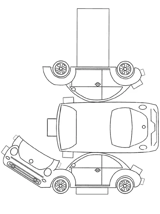 Volkswagen paper model template